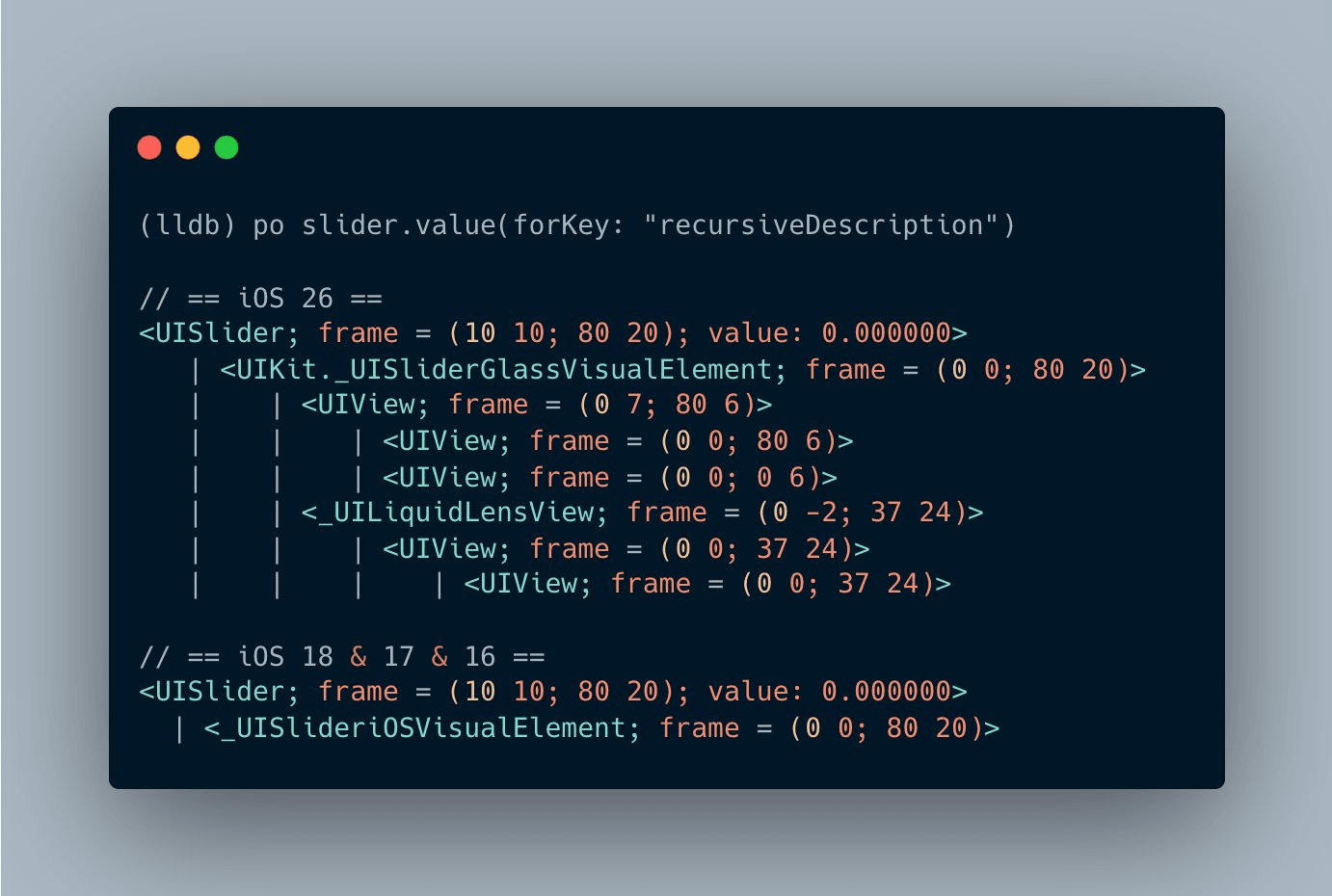 Recursive Description of a UISlider